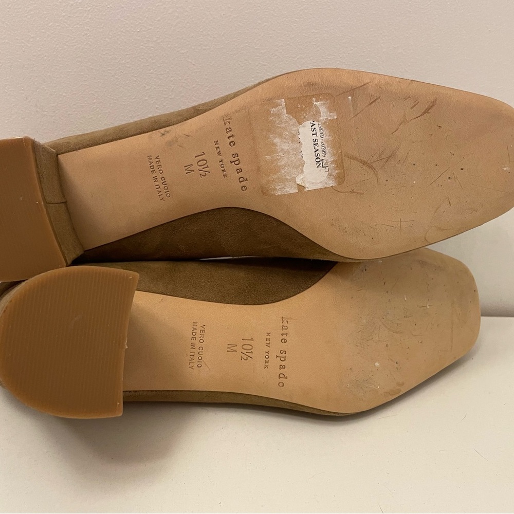 Kate Spade Suede Block Heel Pumps in Tan, Light Brown - Picture 8 of 10